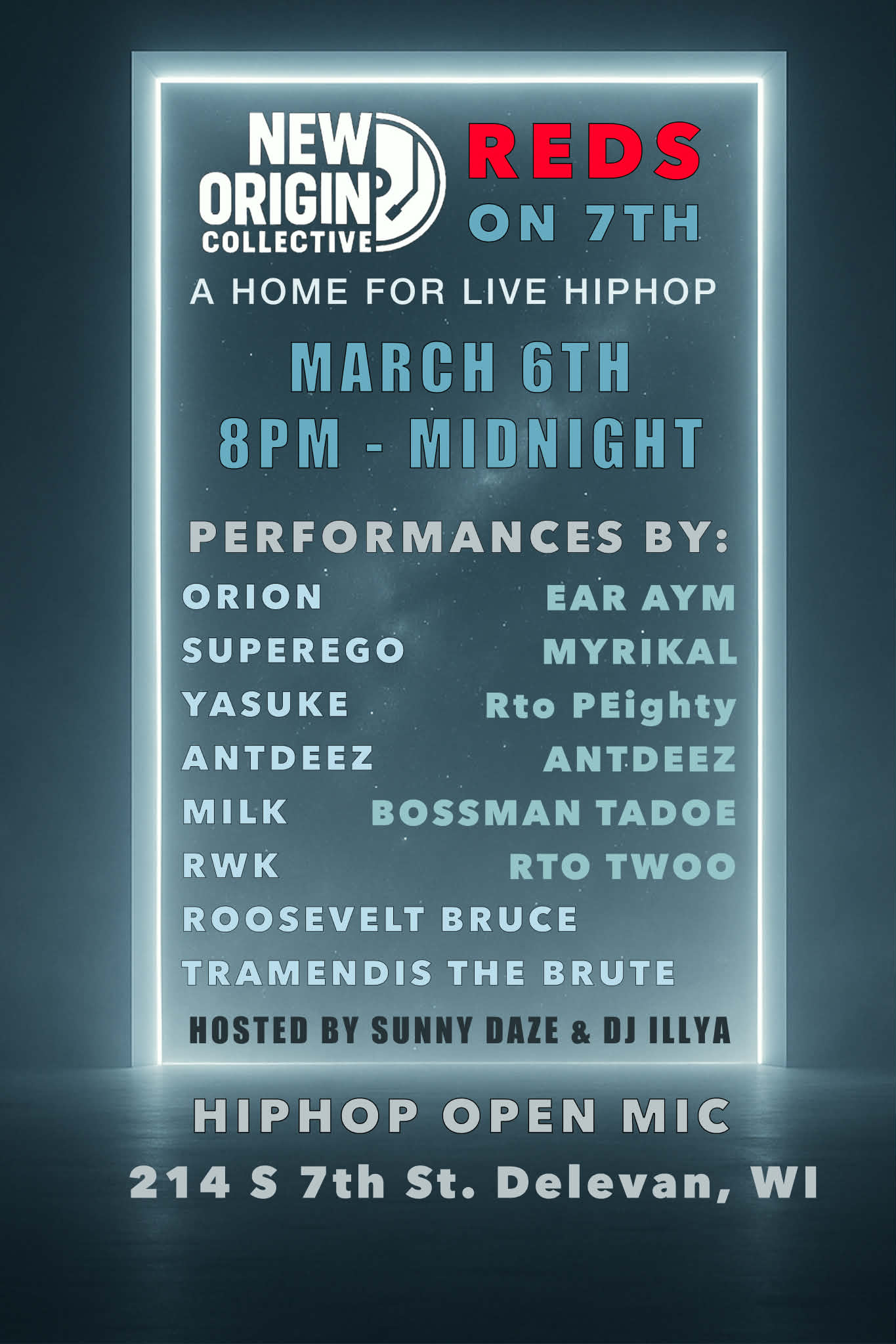 New Origin Collective Hip-Hop Night at Red's on 7th 03-06-26